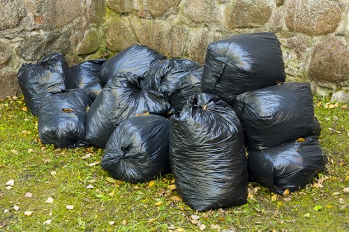 Team members recycling construction materials